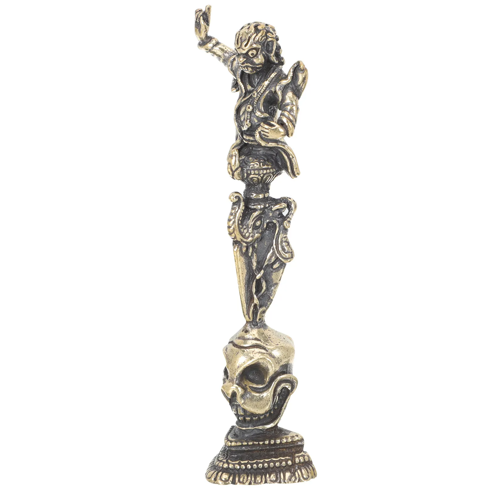Copper Religion Sculpture Vintage Desktop Ornament Retro Spiritual Statue Home Decorative Craft Elegant Copper Religion
