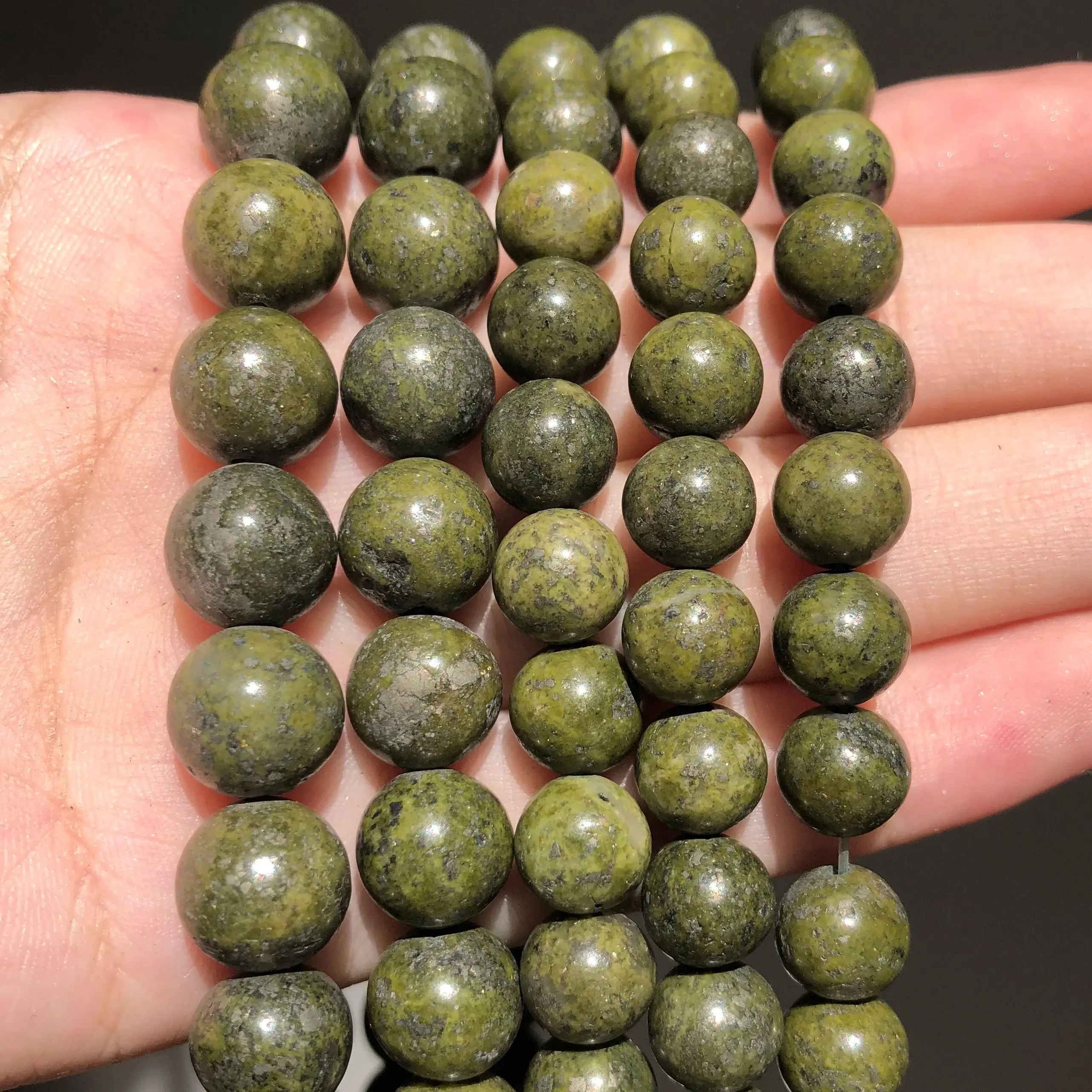 Natural Stone Green Iron Pyrite Mineral Gem Beads Loose Spacer Beads For Jewelry Making 6/8/10mm Diy Bracelet Necklace 15