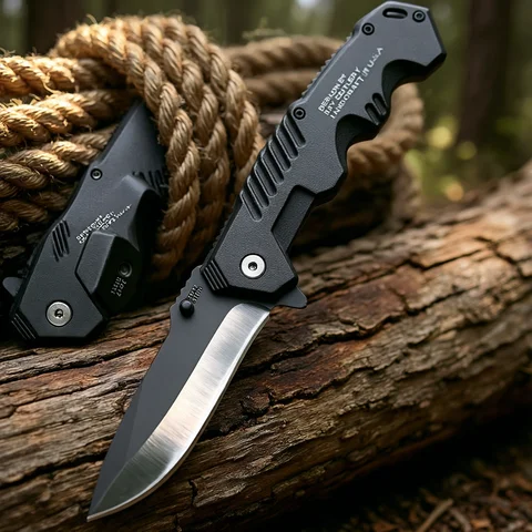 Knife folding EDC Stainless steel convenient folding knife EDC pocket folding knife is suitable for outdoor camping, fishing, survival and hunting