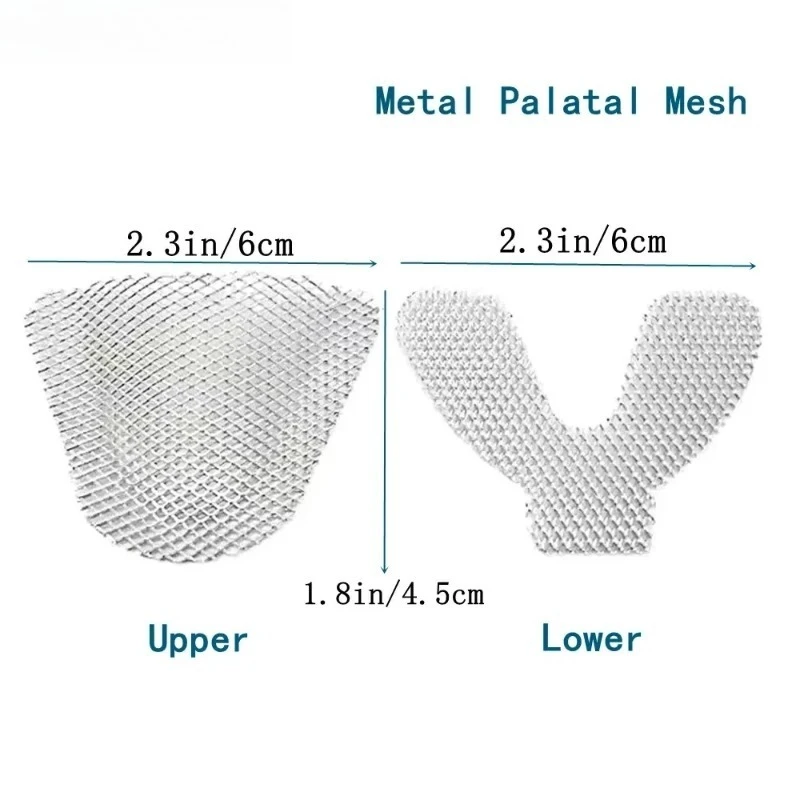 200Pcs Dental Lab Impression Metal Net Tray Palatal Reinforcement Mesh for Strengthen Upper/Lower Teeth Denture Care Tool