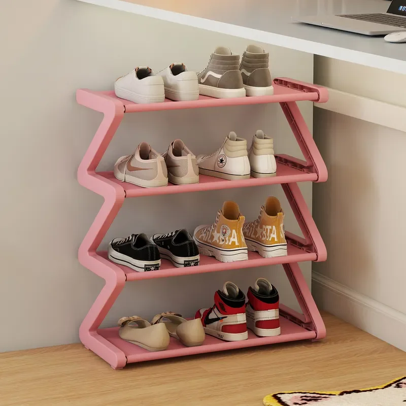 Space Saving Multi Tier Shoe Rack Slim Entryway Organizer for Slippers Compact Storage Shelf for Apartment Dormitory