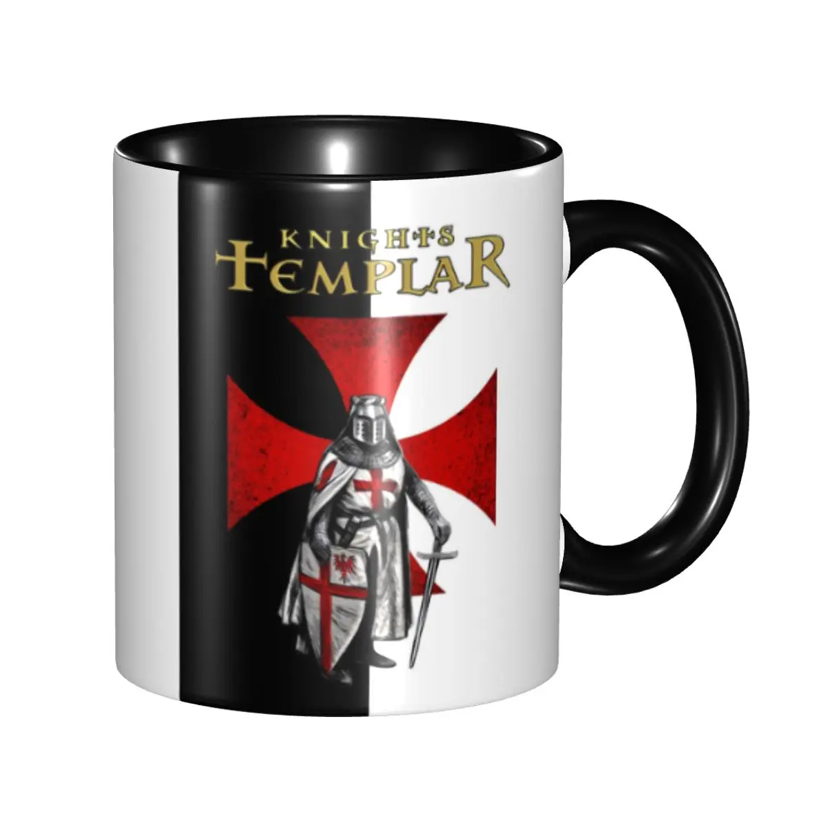 

DIY Knight Templar Crusades Knights Ceramic Mugs Personalized Christian Warrior Coffee Cups Creative Gift