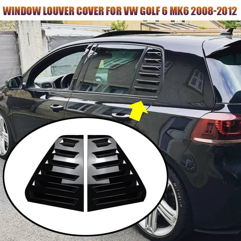 For VW Accessories Golf 6 MK6 GTI R GTD 2008-2012 Car Rear Side Window Louver Air Vents Windshield Decoration Cover