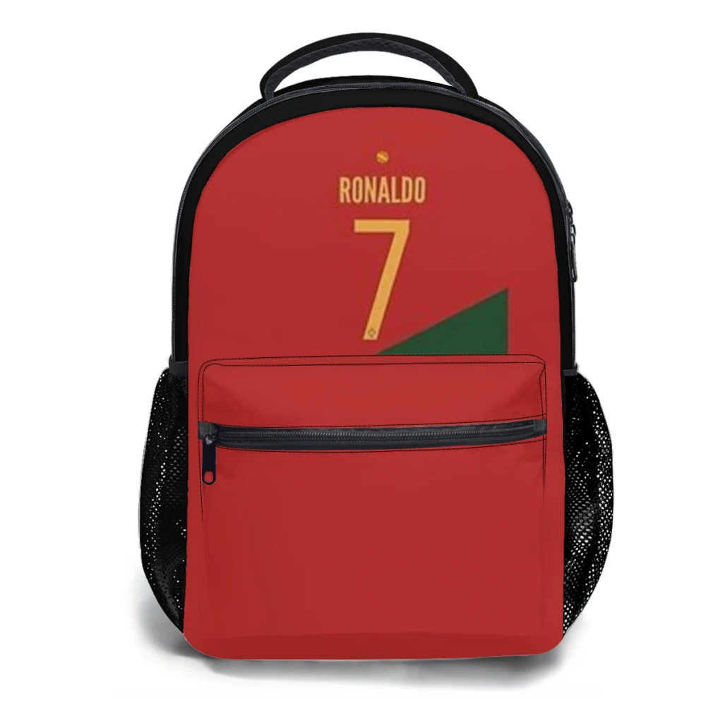 CR7 Nationaal Team Jersey Schooltas Voor jongens Grote Capaciteit Student Rugzak Cartoon Middelbare School Student Rugzak 17 inch