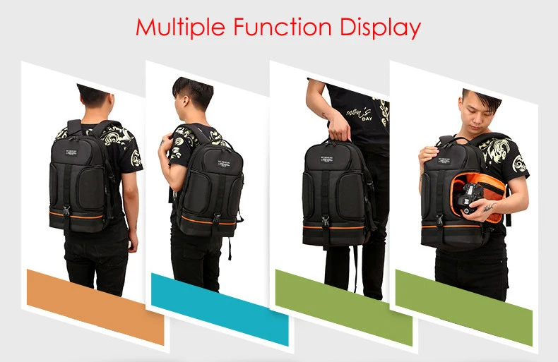 Jinnu olang profession elle digitale slr kamera rucksack große fotografie tasche stativ halter wasserdichte regen abdeckung outdoor wandern – Detail 13