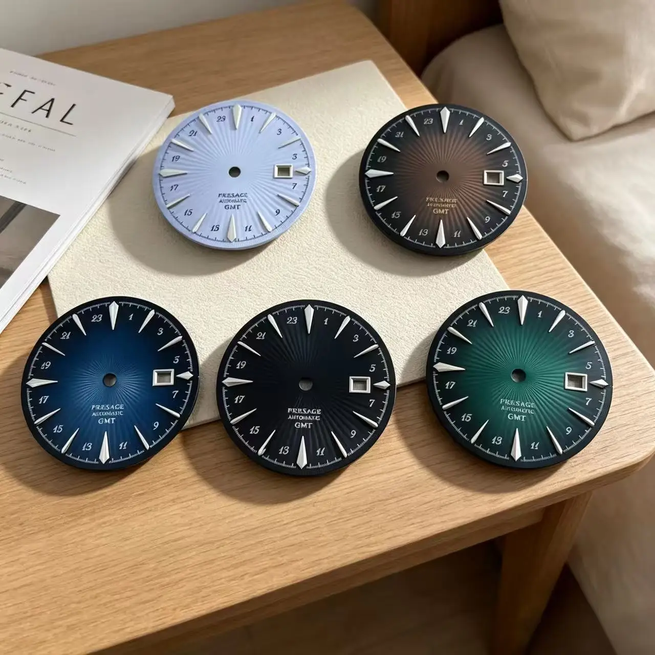 NH34 dial 35mm cocktail dial without luminous markers, single date, S dial, suitable for Seiko mod
