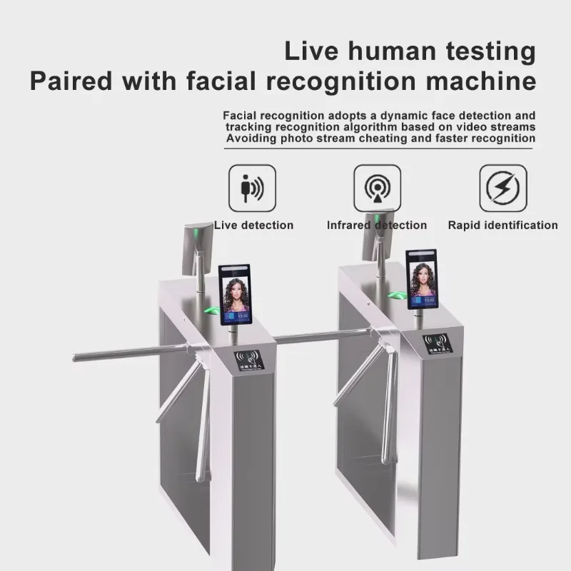 Automatisch toegangs- en uitgangssysteem 304 roestvrij staal hoge beveiliging vingerafdruk RFID gezichtsherkenning QR-code toegangscontrole IP68 draaipoort
