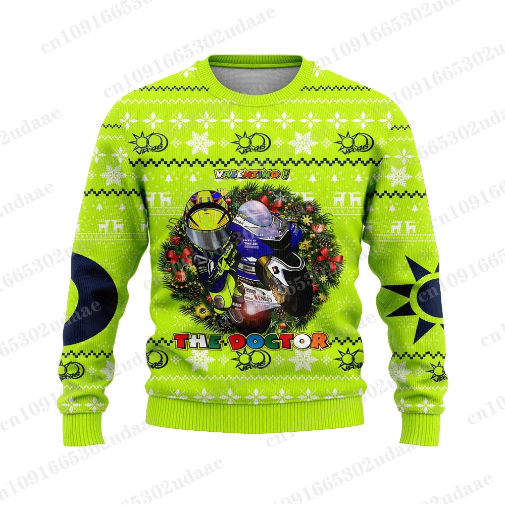 2024 Nieuwe Stijl Motorfiets NIEUWE Valentino Rossi Fan Liefhebbers Lelijke Kerst Sweatshirt heren en dames Trui Top Truien