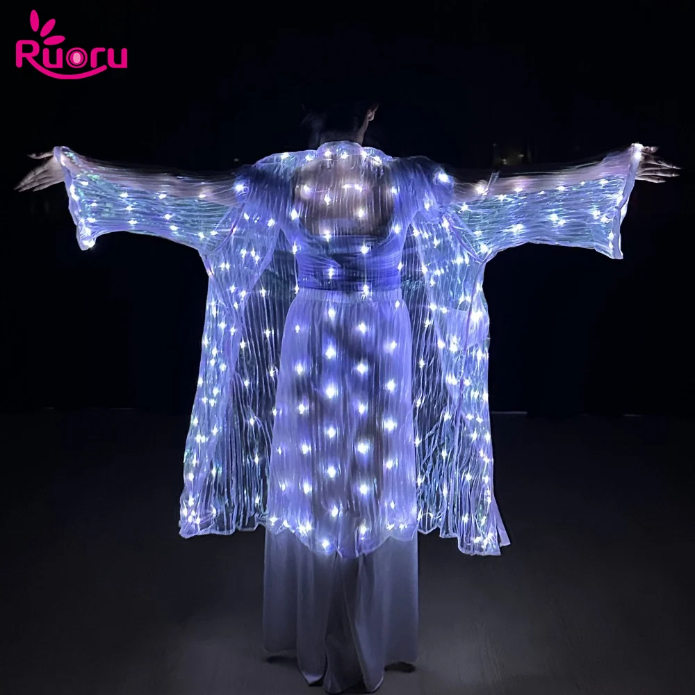 

Ruoru Led Jacket Coat Tops Cape Rave Tron Led Clothes Performance Apparel Light Up Jacket Women Stage Costumes Show Outfit