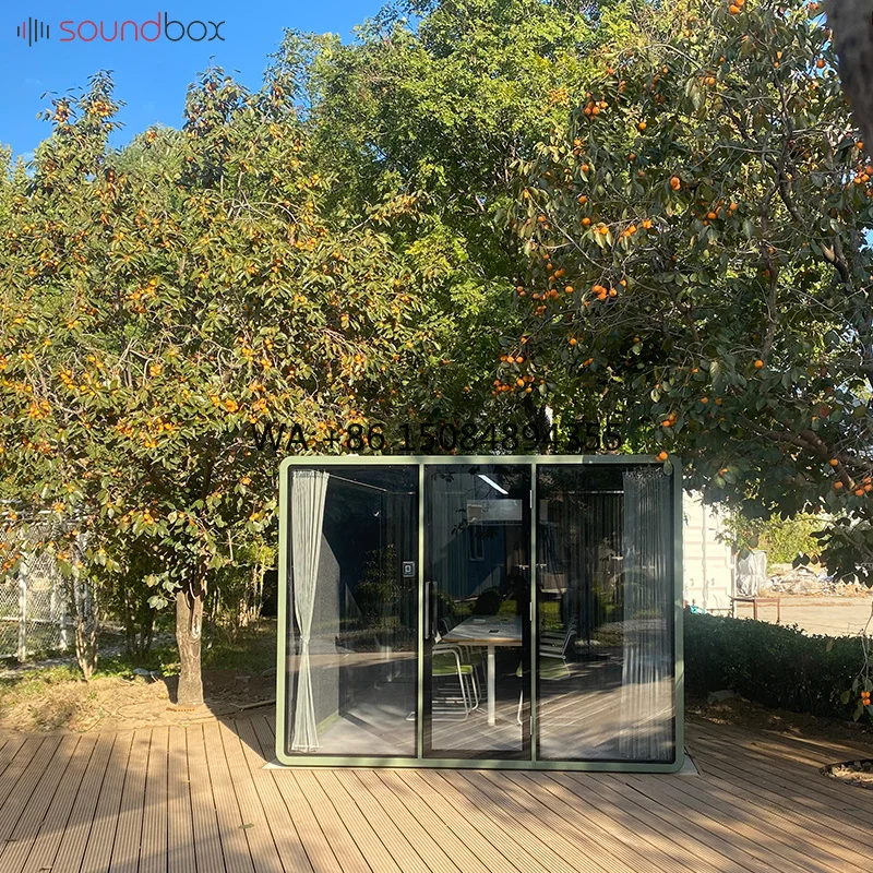 Soundbox Outdoor Prefab Large Modular Sound Proof Cabin Disassembled Garden Backyard Home Pod Office