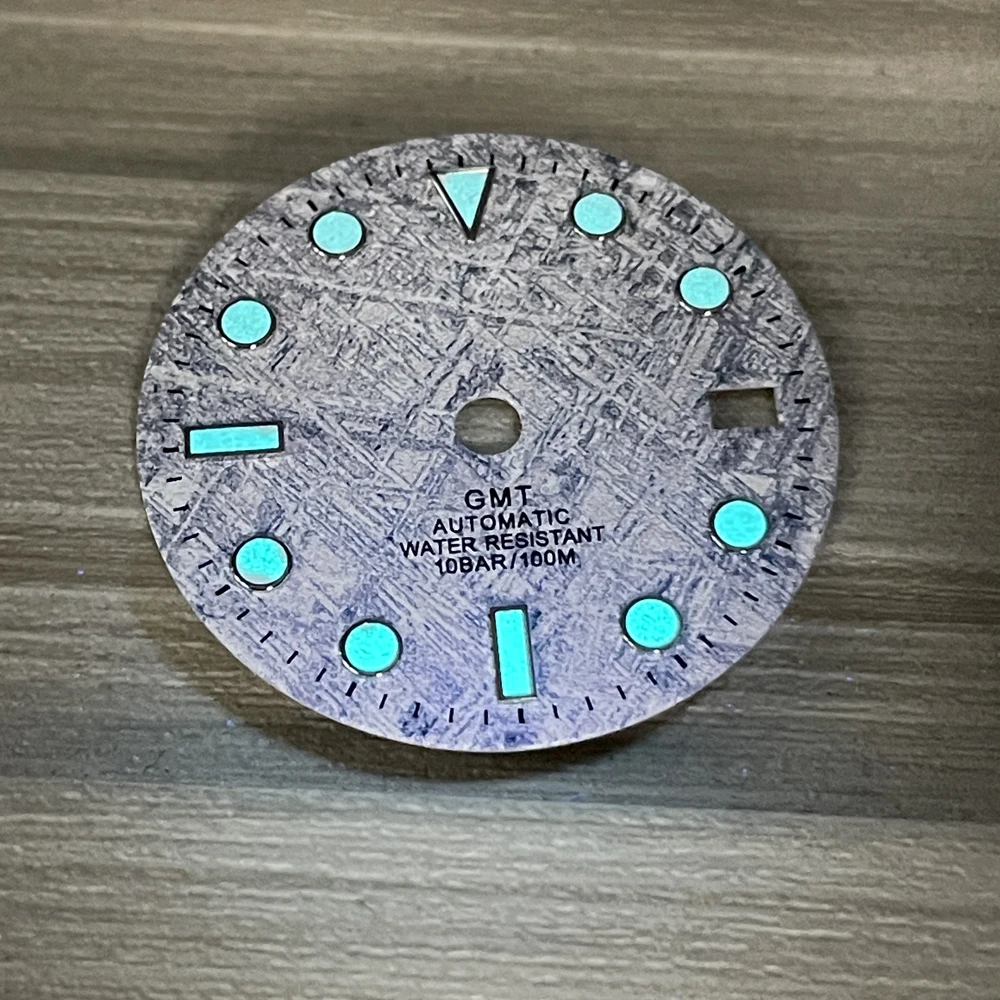 NH34A Movement GMT Watch Dial Strong Blue Luminous 29mm Modified Accessory Dial For NH34 Automatic Movement Parts Replacement