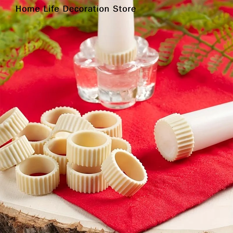 Silicone Candle Stabilizing Sleeves 5/10pcs Anti-Slip Prevent Wax Mess for Family Gathering Dinner Table Decor