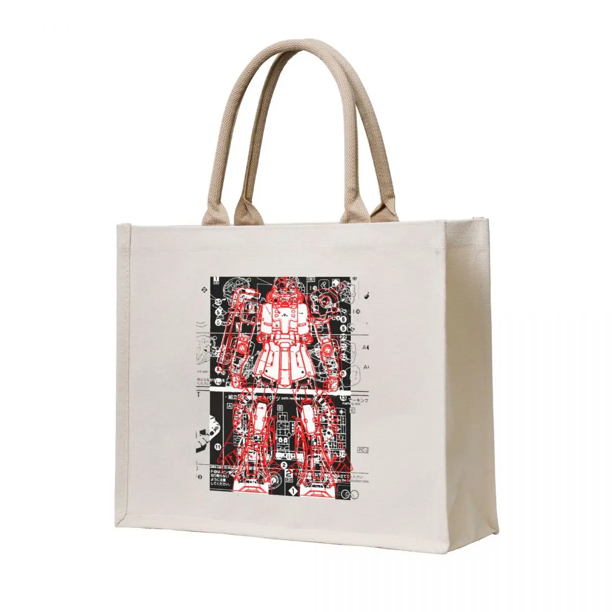 

Zaku Blueprint Tote Bag hand bags reusable shopping bag tote bag custom canvas