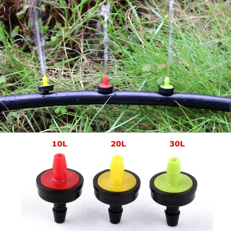 50pcs Flow 10L 20L 30L Pressure Compensating Drip Emitter Self-cleaning Drip Irrigation Water Regulator Pipe Hose PC Dripper