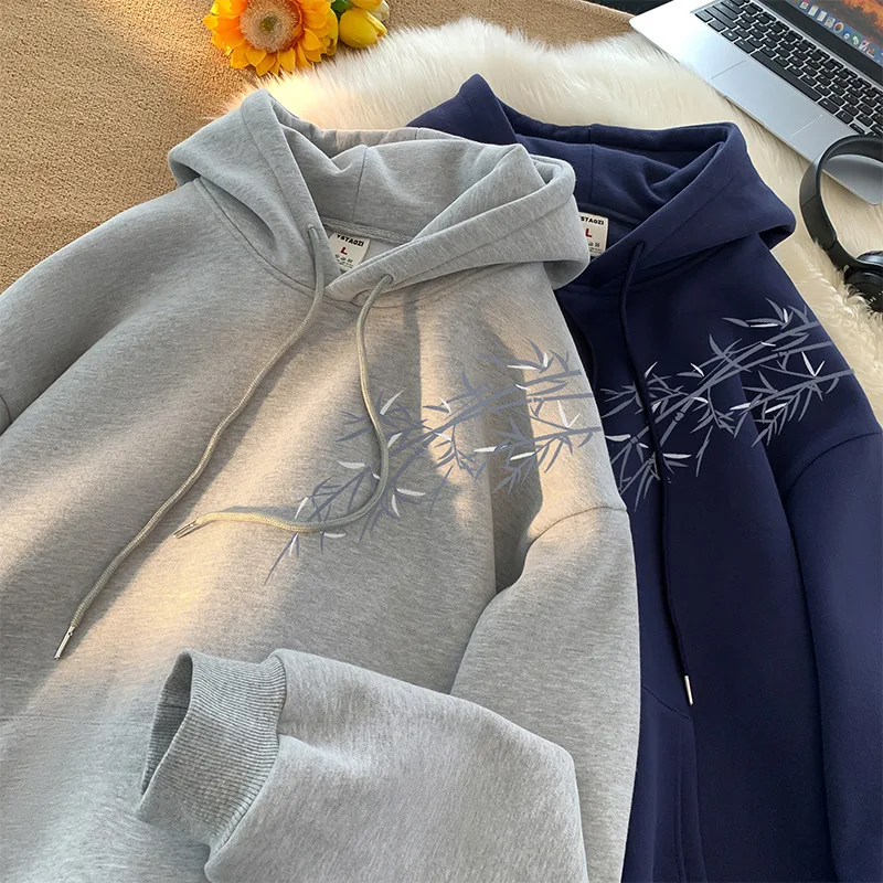 

Свитер с капюшоном, мужской осенне-зимний утепленный флисовый мужской осенний топ, новинка 2025, модное брендовое тяжелое новое китайское пальто