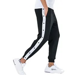 Pantaloni sportivi da uomo pantaloni da Jogging pantaloni Casual a strappo pantaloni da basket larghi pantaloni da Jogging con bottoni a pressione spaccati alti