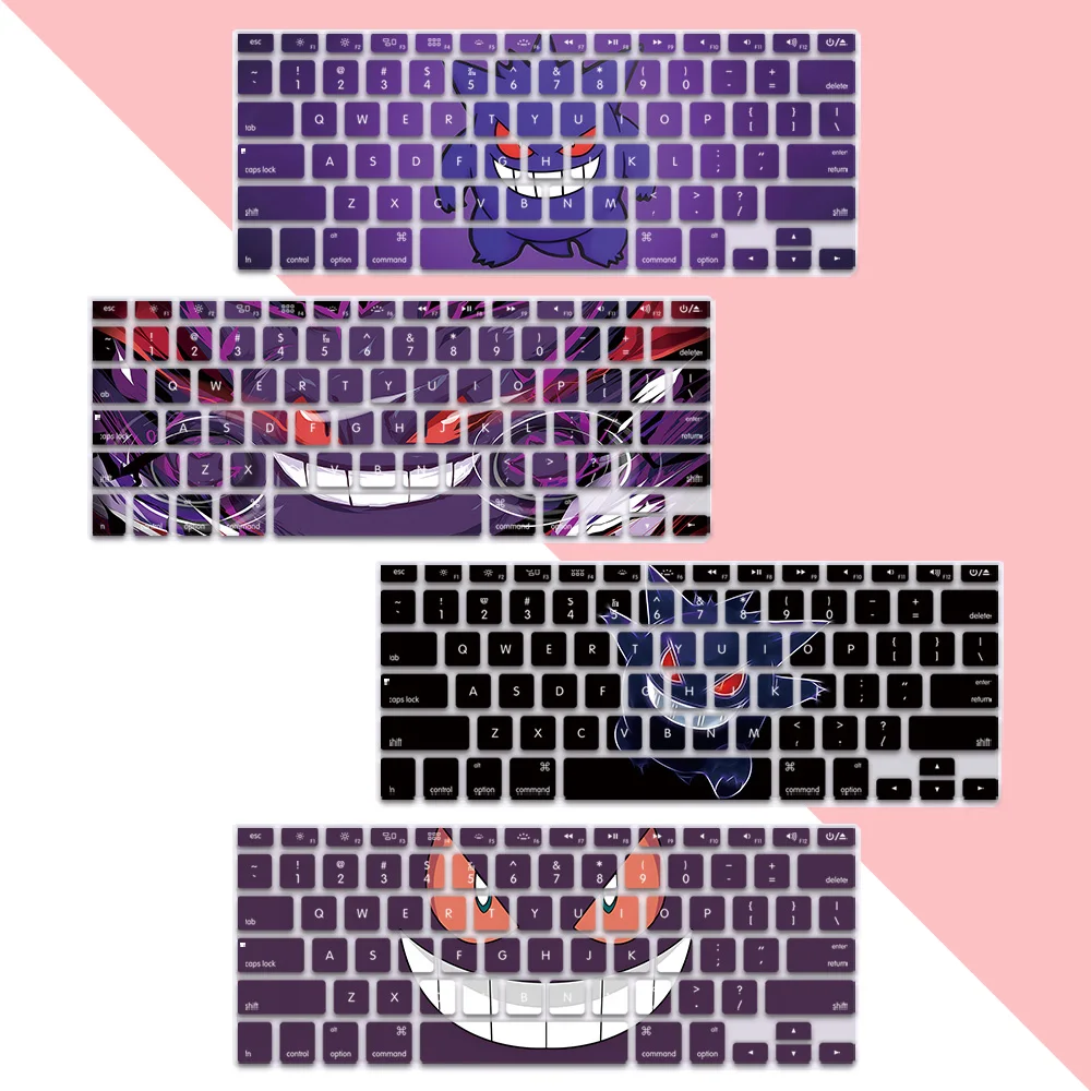 

US Layout Soft Silicone Cute Anime Gengars Keyboard Cover for Macbook pro A1278 A1286 Retina A1425 A1502 A1398 Air A1369 A1466