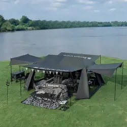 Blackdog Two Rooms Automatic Quick Open Room Type Vinyl Tent Outdoor Camping Portable Blackdog Camping Tent