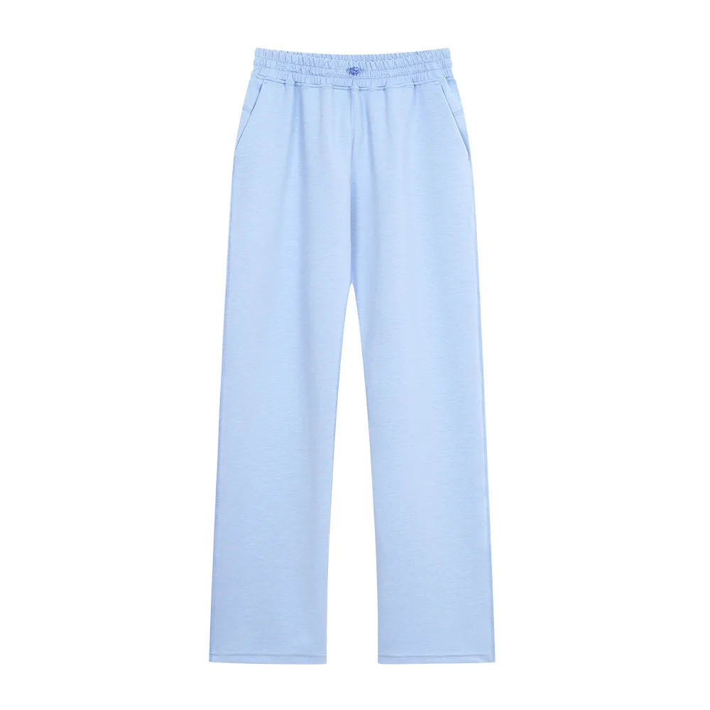 سراويل نسائية رياضية مريحة تسعة سراويل يوجا واسعة الساق للنساء ربيعية عالية الخصر ثنى فضفاضة غير رسمية بطبقة هوائية سراويل رياضية متوهجة بطبقة هوائية