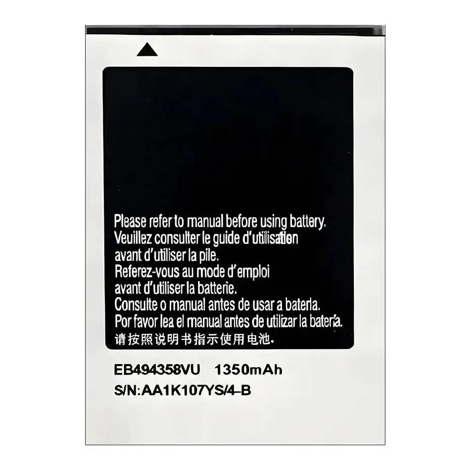 

Аккумулятор EB 494358 VU для Samsung Galaxy Ace S5830 S5660 S7250D S5670 I569 I579 GT-S6102 S6818 GT-S5839i 1350 мАч
