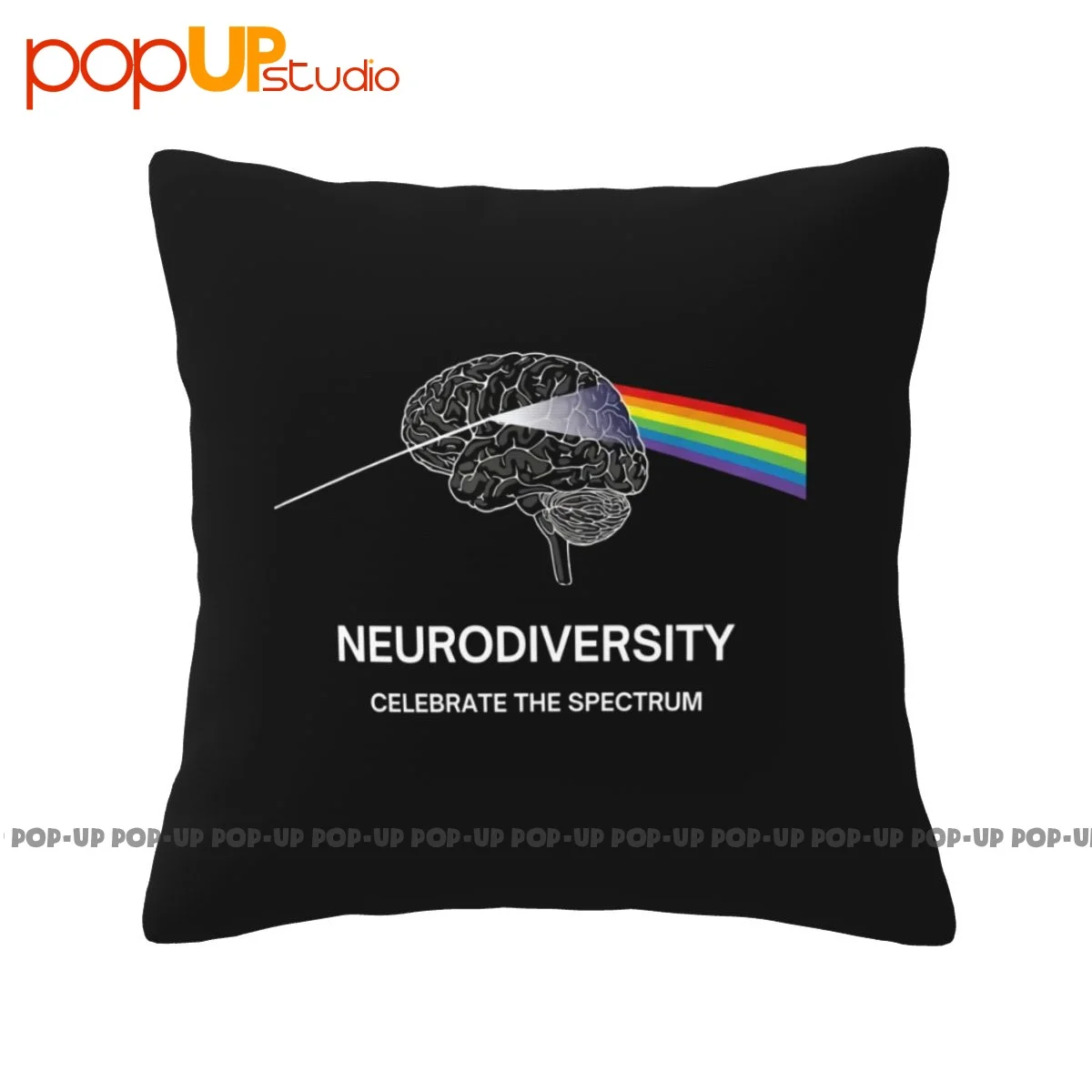 Best Neurodiversity Autism Spectrum Asd Adhd Rainbow Brain P-20 Pillowcase Throw Pillow Cover Anti-Mite