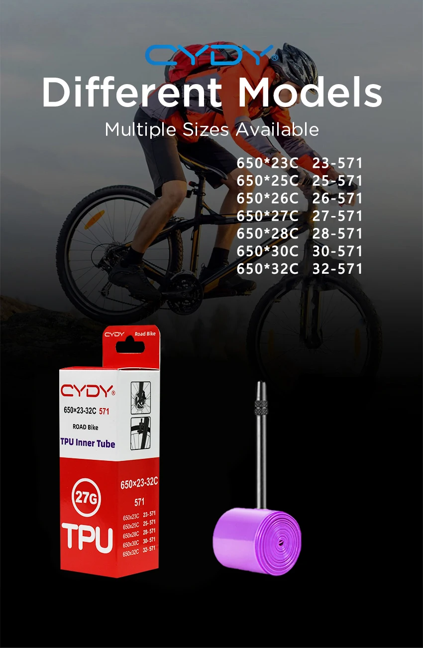 CYDY ULTRA LIGHT TPU Rennrad-Schlauch 650x23C 25C 26C 27C 28C 30C 32C Reifen FV 45/65/85mm Fahrradreifen Pneu Fahrradteile 571 – Detail 2