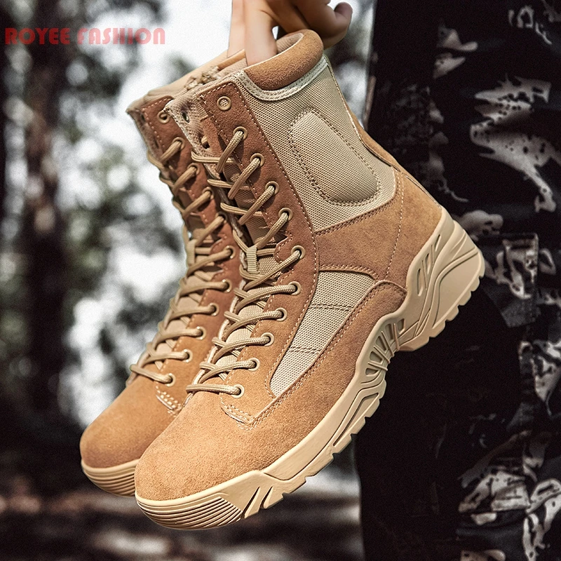 2024 Men's Boots Snow Boot Desert Boots Men Shoes Safety Shoes Special Force Motorcycle Boots Zapatos 46