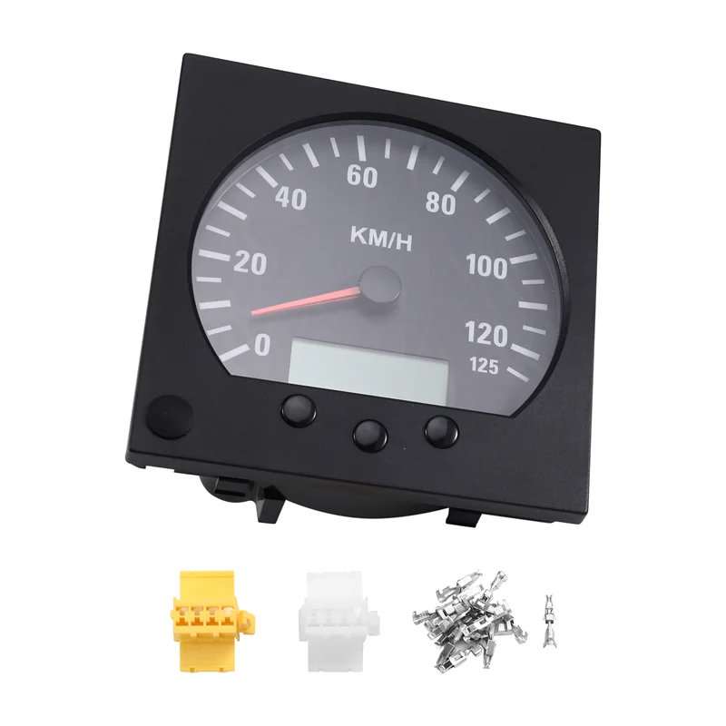 

A02Q-Universal Backlit Odometer 140Mm Diameter Truck Speedometer 0-125 Km/H 9-36 V System Power Supply Backlight