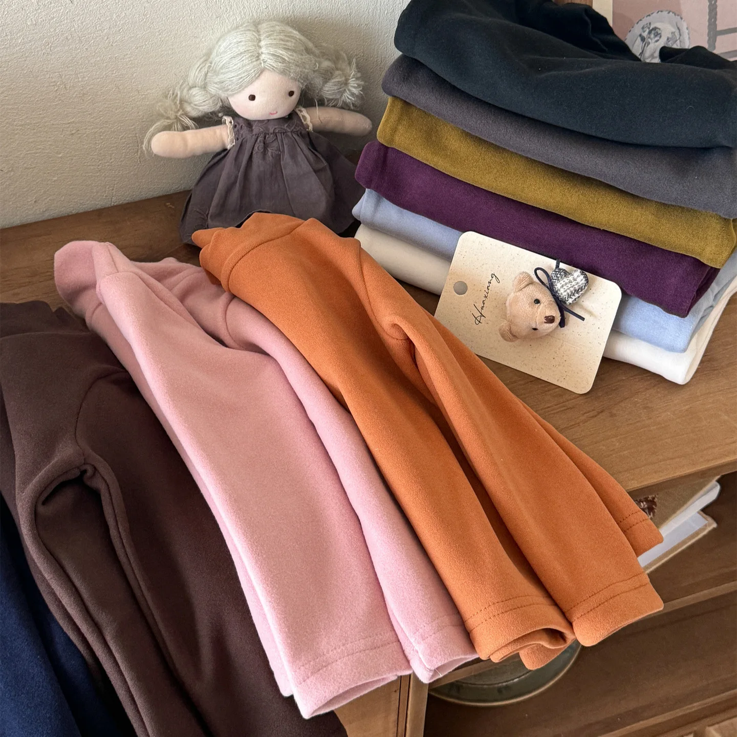 2025 New Autumn and Winter Girls Multi-color Velvet Half Turtleneck All-match Bottoming Shirt White Top Boutique Clothing