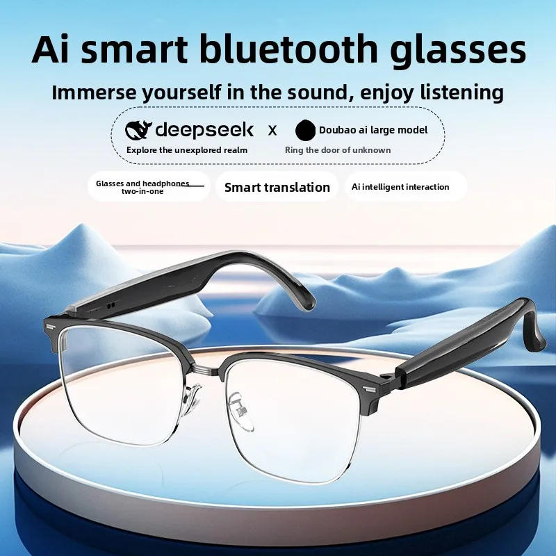 نظارات AI الذكية، ملاحظات اجتماع ترجمة بلوتوث، ملابس خفيفة الوزن، تصميم أنيق، عمر بطارية ممتد، القيادة الآمنة