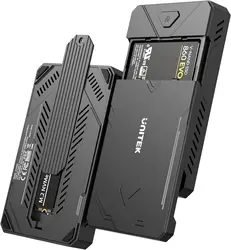 Unitek-M2 NVMe Gabinete SSD, SATA para USB C 3.2, 10Gbps, Adaptador de disco rígido UASP, 2.5 Disco SSD Case, M.2 Case, Caixa de unidade externa