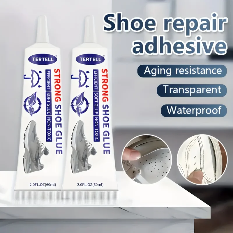 60ml Professional Shoe Adhesive Glue Fast Drying Waterproof Strong Bond for Leather Rubber Sneakers Boots - Instant Repair
