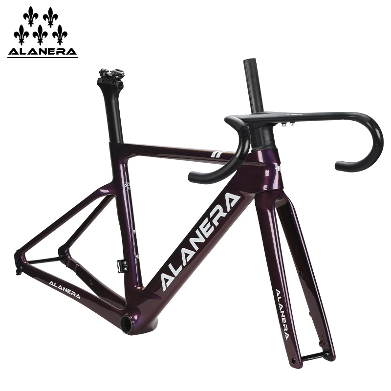 

Chameleon Purple ALANERA carbon fiber bicycle frame, Windbreak road frame disc brake Viking Warrior series