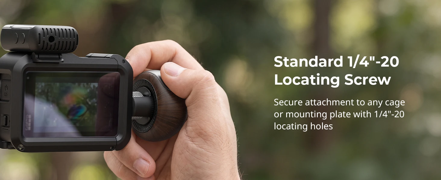 SmallRig Mini-Holzseitengriff mit 1/4''-20 Positionierungsschraube für Käfige und Montageplatten für horizontale und vertikale Aufnahmen -5926 – Detail 3