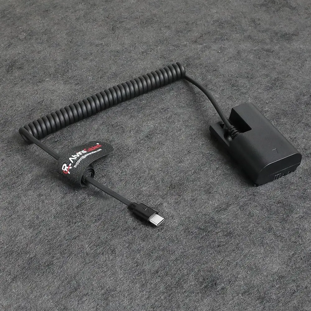 Alvin's Cables USB-C tipo c a LP-E6P Cable en espiral de alimentación de batería simulada para Canon EOS R5 Mark ll/ R5/ R6 Mark ll/ R6/ R7/ R Camer