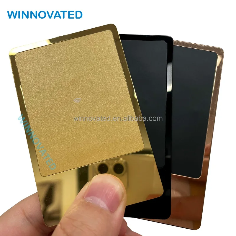 Customized product Custom Digital Rewritable Metal Business Card Blank With NFC