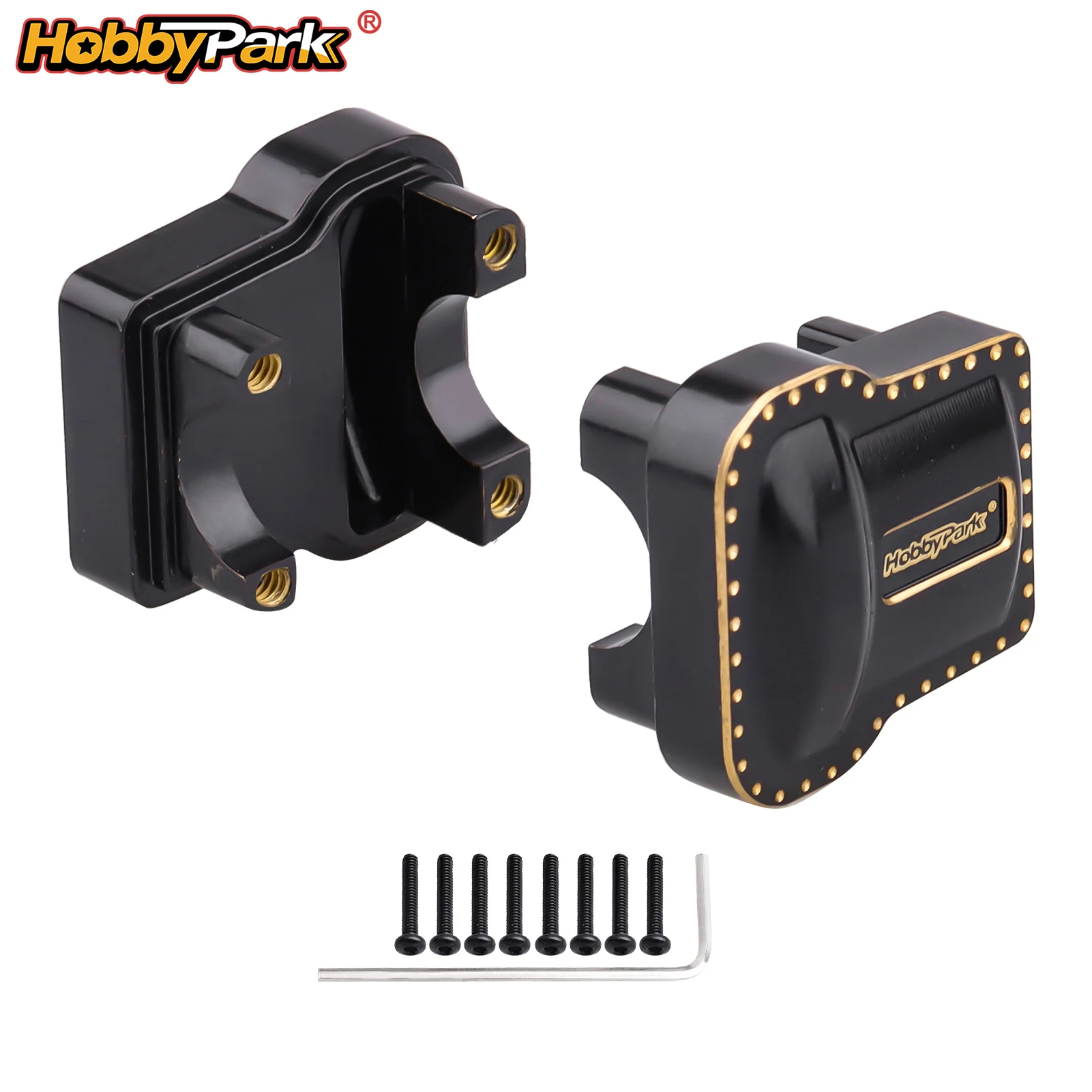 HobbyPark Brass Front/Rear Diff Covers Portal Axle for TRX4M/TRX4MT 1/18 RC Crawler Parts 9787 9738 Replacement 2-Pack