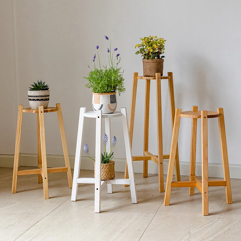 Balcony flower pot rack Solid wood floor-to-ceiling multi-layer Chinese wooden succulent dill flower rack Living room plant pot