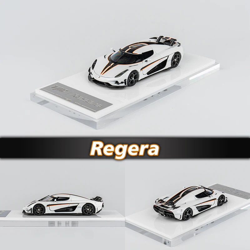 

TPC In Stock 1:64 Regera White Ghost Diecast Diorama Car Model Collection Miniature Toys
