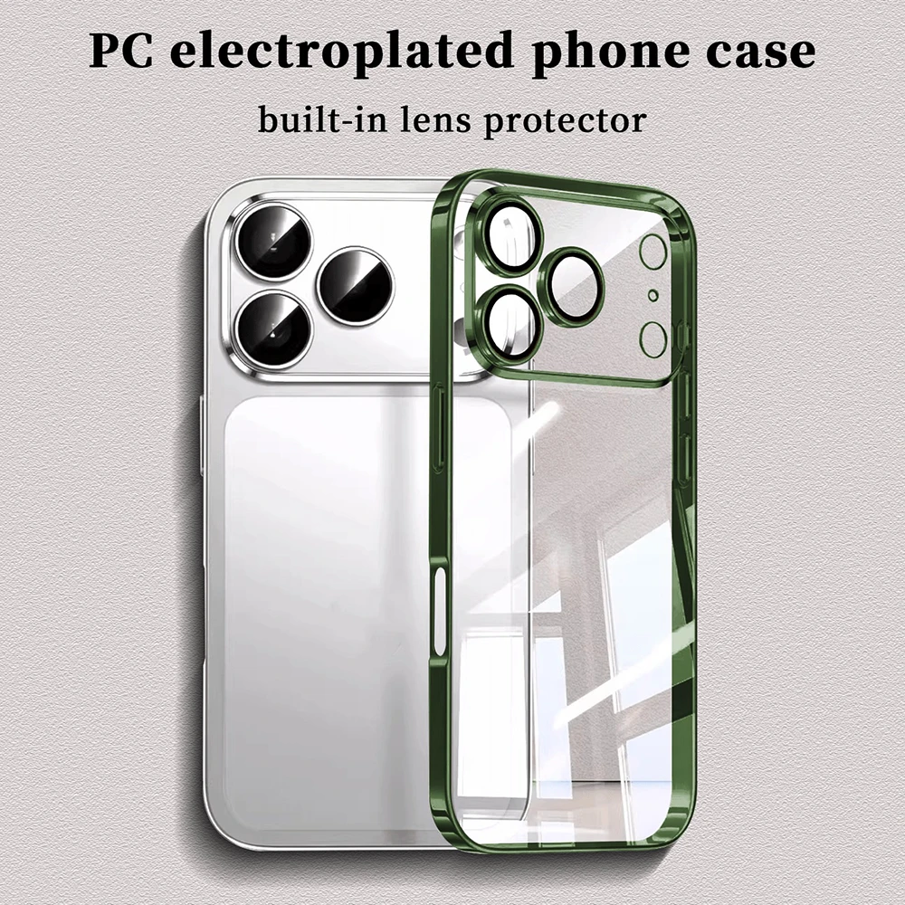 Luxuriöse Transparente Handyhülle mit Galvanisierung für iPhone 17 16 15 14 18 Pro Max 17Pro mit Objektivschutz, Stoßfest, Klare Stoßfänger-Rückabdeckung – Detail 6