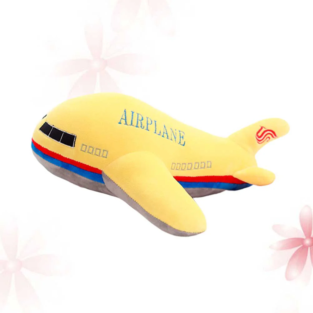 40cm Cartoon Airplane Shaped Plush Toy Throw Pillow Adorable Toy Kids Plush Yellow Stuffed Toy