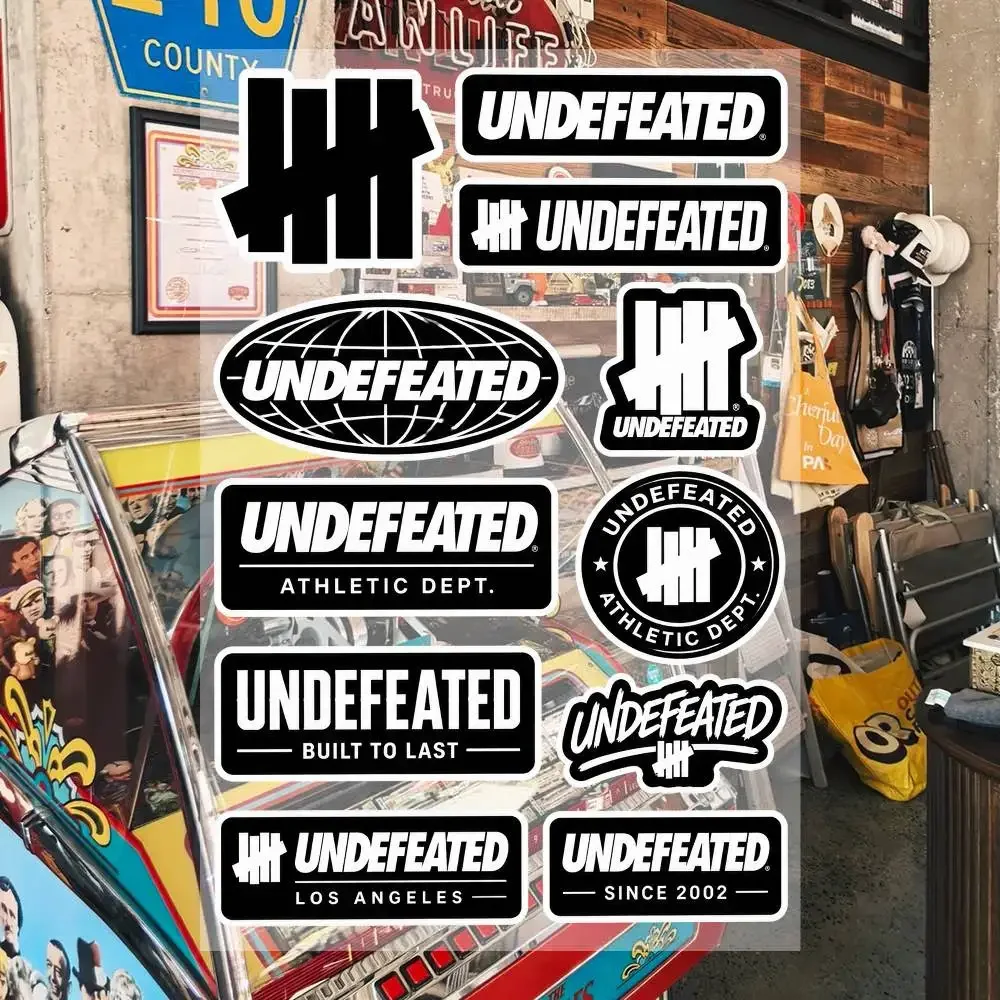 Unbesiegte Ästhetische Graffiti Wasserdichte PVC-Aufkleber für Auto, Motorrad, Skateboard, Helm, Notizbuch