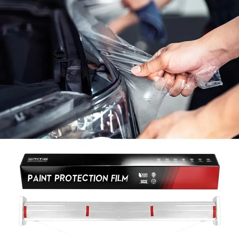 Professional Grade TPU Car Protection Film Anti-Yellowing, Glossy Finish, Easy Installation for Front Bumper & Hood