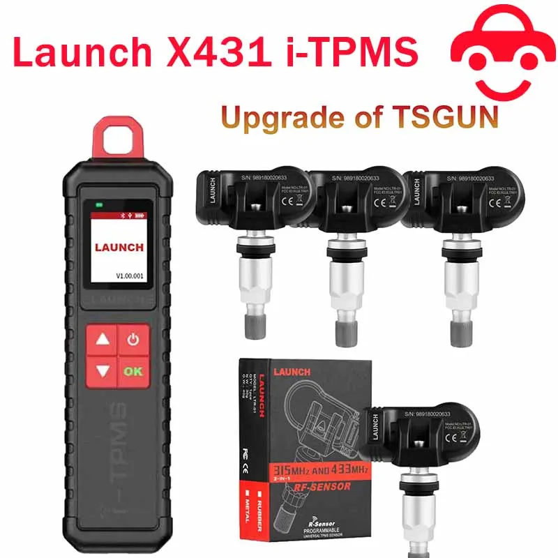 

Launch i-TPMS Handheld TPMS Service Tool Upgrade TSGUN work with X-431 Scanner or the i-TPMS APP Supports All 315/433MHz Sensors