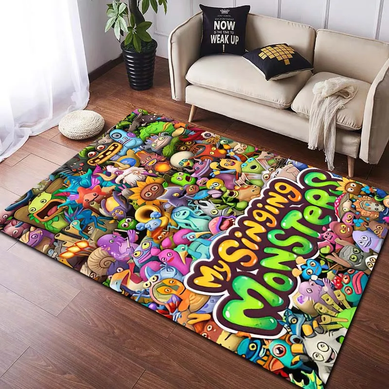 

3D My Singing Monsters Video Game Cartoon Area Rug,Carpet for Home Living Room Bedroom Sofa Doormat Decor,kid Non-slip Floor Mat