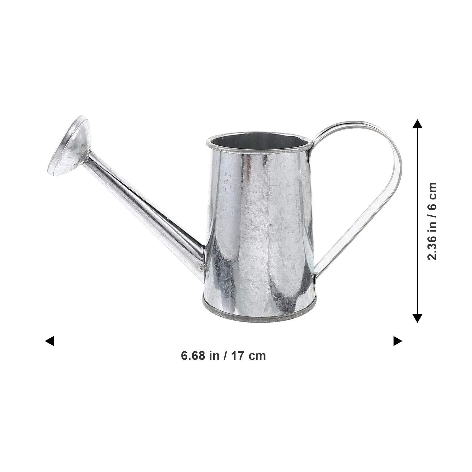 2pcs Mini Flower Pot Grey Iron Watering Can Home Garden Decor Large Opening Plant Pots Sprinkler Spout Indoor Outdoor Gardening