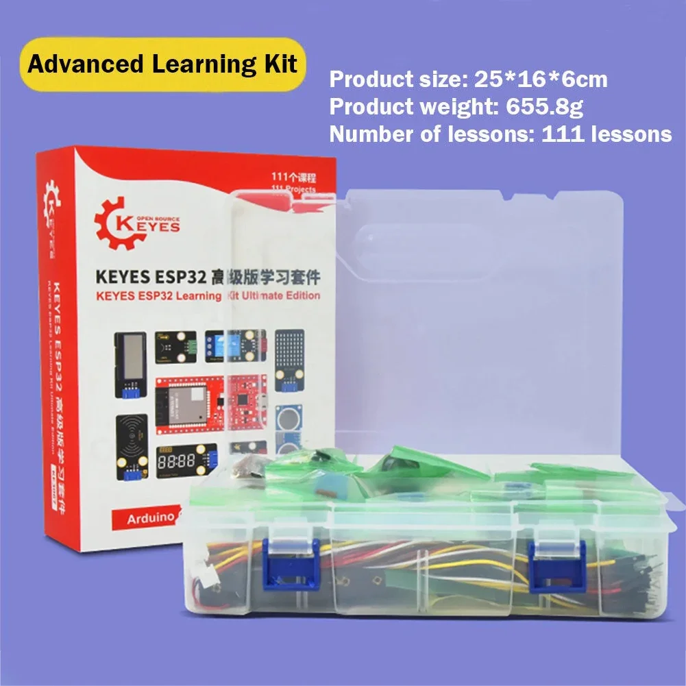 KEYESTUDIO ESP32 Basic Ultimate Learning Kit Electronic Components Sensors Module For Arduino Essential Starter Kit Python