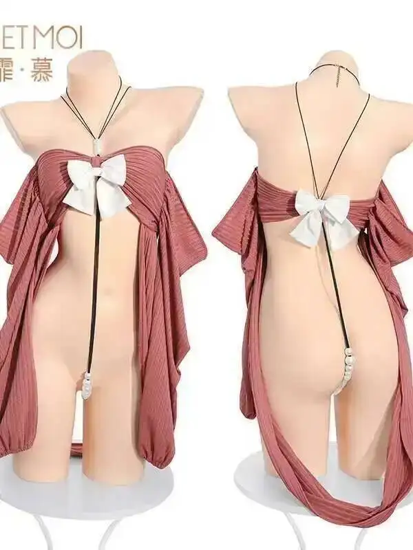 هدية عارية قرمزي الورك حبة مثير الملابس الداخلية رغبة نقية بيجامة داخلية النساء السروال القصير الملابس الحلو النساء بلايز 2025 جديد C0GU