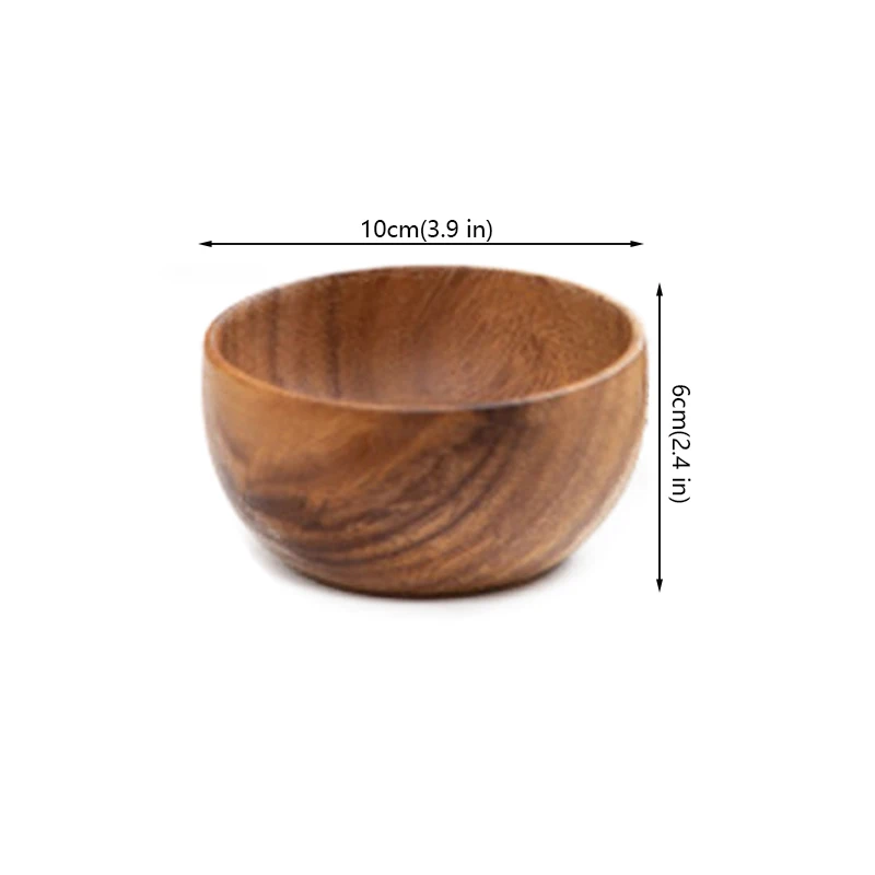 Natural Acacia Wooden Bowls 10cm Snack Rice Soup Serving Bowls