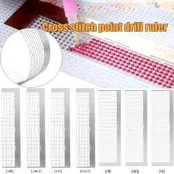 141/140mm 5D Diamond Painting Ruler 1220 Holes Metal Diamond Mesh Ruler Round Drill Adjustment Fix Tool Practical for Art Crafts